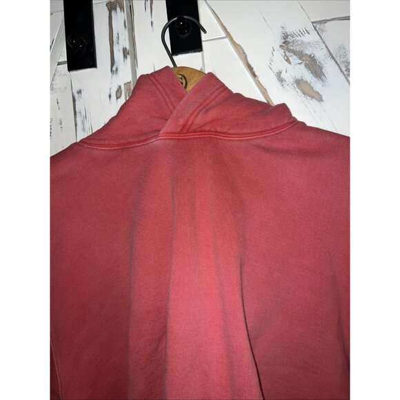 Aritzia TNA Hoodie Women's L Red Faded Oversized Crop Hooded Sweatshirt Raw Hem - Picture 4 of 12